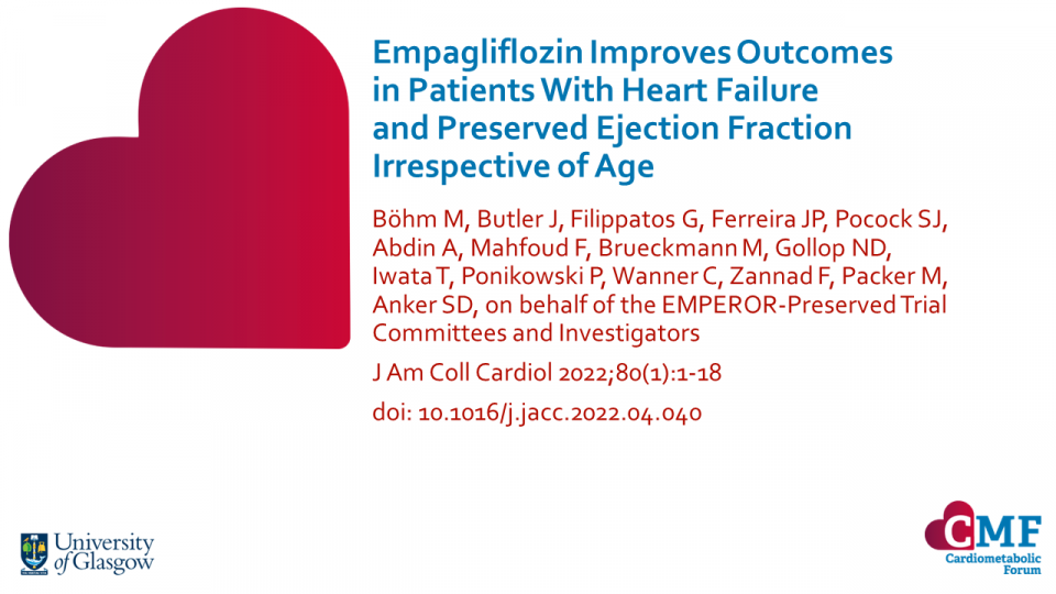 Publication thumbnail: Empagliflozin Improves Outcomes in Patients With Heart Failure  and Preserved Ejection Fraction Irrespective of Age