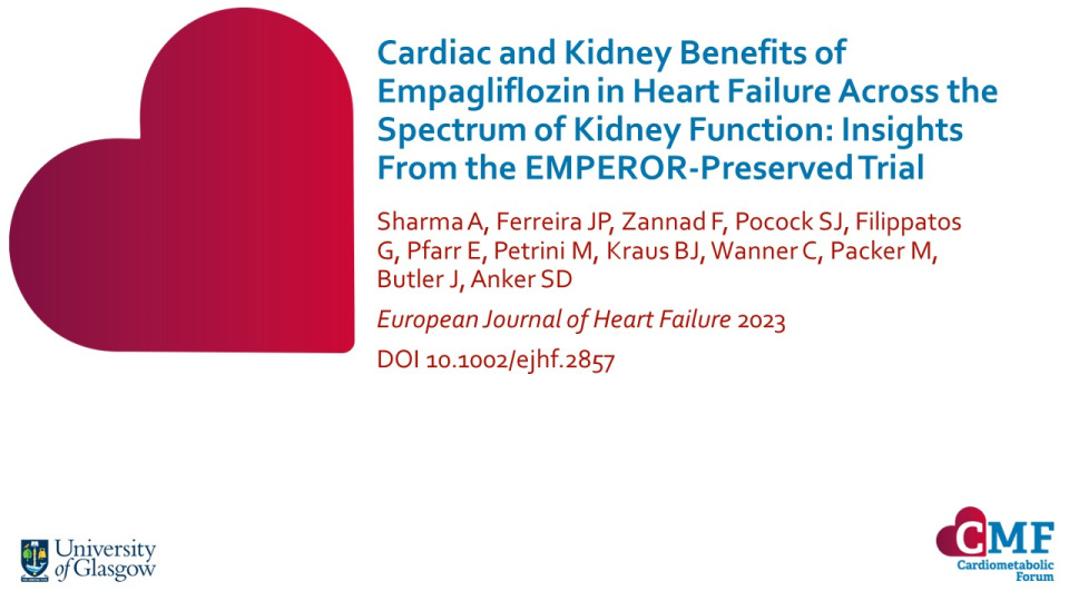 Publication thumbnail: Cardiac and Kidney Benefits of Empagliflozin in Heart Failure  Across the Spectrum of Kidney Function: Insights From the EMPEROR-Preserved Trial