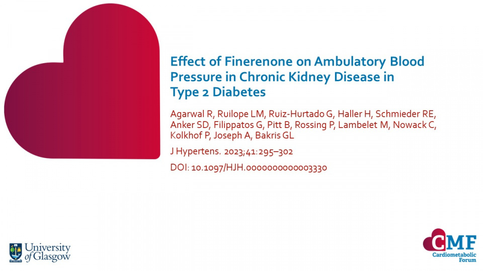 Publication thumbnail: Effect of Finerenone on Ambulatory Blood Pressure in Chronic Kidney Disease in Type 2 Diabetes
