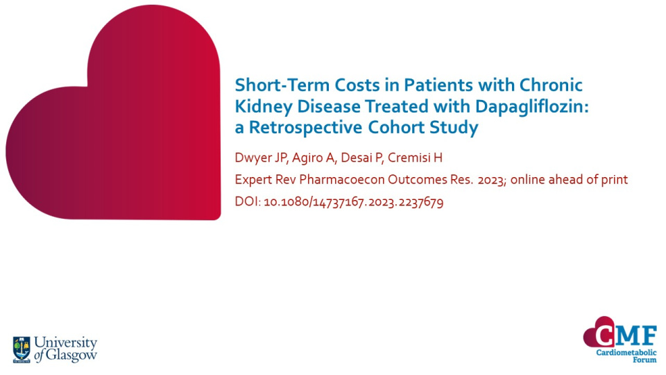 Publication thumbnail: Short-Term Costs in Patients with Chronic Kidney Disease Treated with Dapagliflozin: a Retrospective Cohort Study