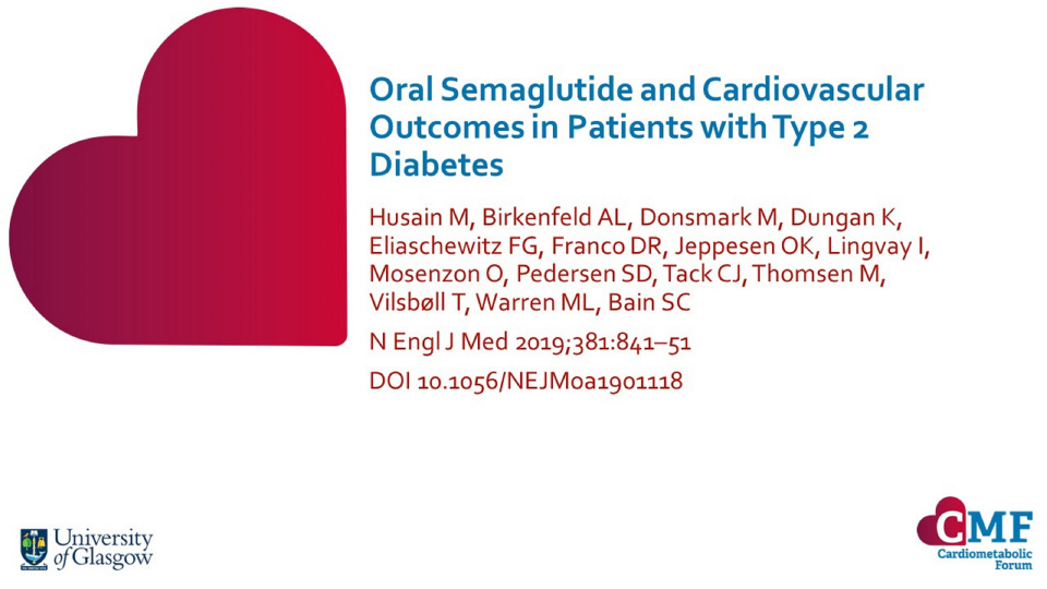 Publication thumbnail: Oral Semaglutide and Cardiovascular  Outcomes in Patients with Type 2 Diabetes
