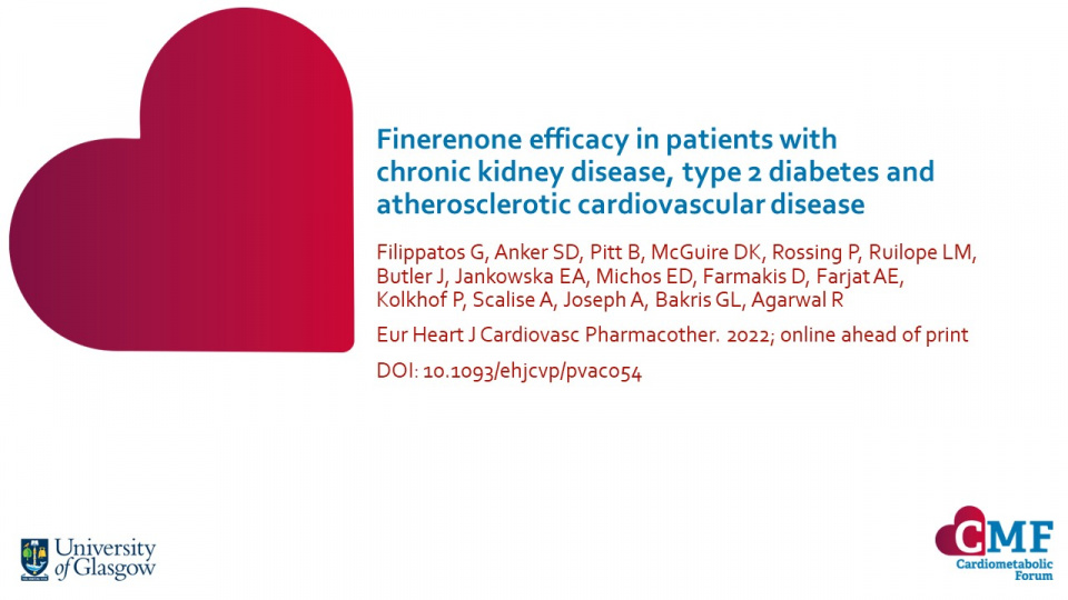 Publication thumbnail: Finerenone efficacy in patients with chronic kidney disease, type 2 diabetes and atherosclerotic cardiovascular disease